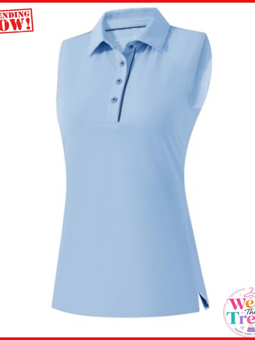 Women's Sleeveless Golf Polo Shirt 4-Button Collar Tennis Top Quick Dry